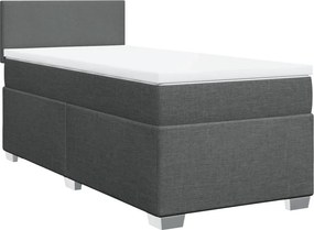 vidaXL sötétszürke szövet rugós ágy matraccal 100 x 200 cm