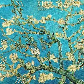 Üveg falióra 30x30cm, Van Gogh: Mandulavirágzás