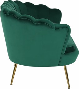 Pad Art-deco stílusban, smaragd Velvet anyag/gold króm-arany, NOBLIN