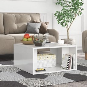 4 db magasfényű fehér szerelt fa dohányzóasztal 33 x 33 x 33 cm