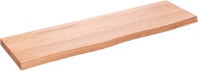 vidaXL világosbarna kezelt tömör tölgyfa fali polc 100x30x(2-4) cm