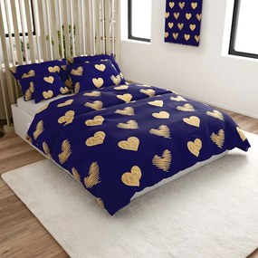 Mikroszálas ágyneműhuzat GOLBINO sötétkék Ágyneműhuzat mérete: 70 x 90 cm | 140 x 200 cm