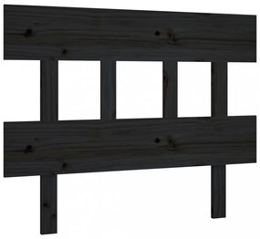 fekete tömör fenyőfa ágyfejtámla 93,5 x 3 x 81 cm