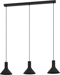 Eglo 390219 - Csillár zsinóron MORESCANA 3xE27/28W/230V fekete