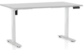 Állítható magasságú asztal OfficeTech B, 120 x 80 cm, fehér alap, világos szürke