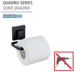 Fekete öntapadós rozsdamentes acél WC-papír tartó Quadro – Wenko