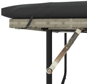 2 személyes világosszürke polyrattan kerti kanapé párnával