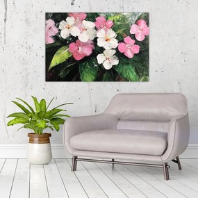 Kép - Rózsaszín és fehér virágok (90x60 cm)