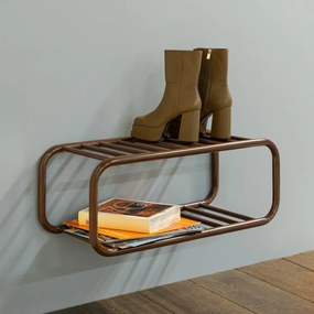 Sötétbarna fém függő cipőtartó 72x28x35 cm Retro – Spinder Design