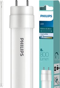 Led fénycső T8 Tuba 60cm G13 8W 800lm 4000K Semleges Fehér Philips