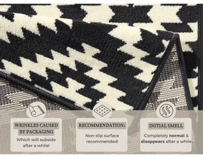 Basic Nordic fekete-fehér futószőnyeg, 80 x 200 cm - Hanse Home