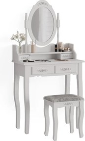 Meghan fésülködőasztal zsámoly 75 cm fehér Glamour