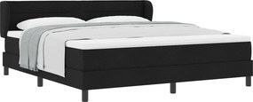 vidaXL Boxrugós ágy matracmal fejtámlával Fekete 180 x 200 cm szövet