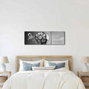 Művészi kép egy fej órával (órával) (90x30 cm)