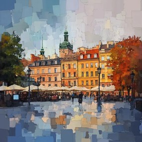 Vászonkép Canvas Város Varsó Óváros Tér Bérházak 80x80