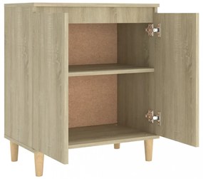 szerelt fa tálalószekrény tömör falábakkal 60x35x70 cm