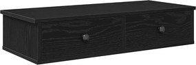 vidaXL Falipolc fiókokkal fekete 80x31x17 cm műszaki fa