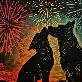 Poszter 40x40cm Kutya ölelés