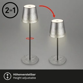 Brilo - LED újratölthető érintésvezérlésű asztali lámpa KIKI LED/2,6W/5V IP44 2600 mAh ezüst