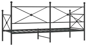 kanapéágy matrac nélkül fekete 90x190 cm acél