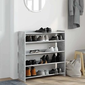 betonszürke szerelt fa cipőtartó 80x25x81 cm