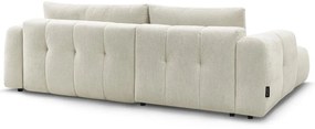 Bézs kinyitható-tárolóhelyes sarokkanapé (bal oldali-heverő résszel) Fuji – Bobochic Paris
