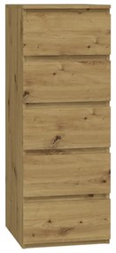 W5 fiókos szekrény, tölgy