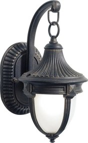 DAR LIGHTING RIC3235 RICHMOND Klasszikus Kültéri Fali Lámpa Fekete Arany, Opál E27 IP43