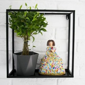 Fali polc 35x35 cm fekete