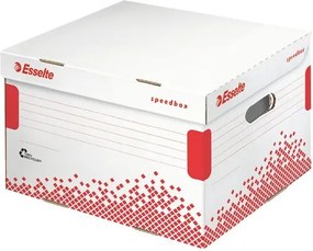 Archiválókonténer, L méret, karton, ESSELTE Speedbox, fehér (E623913)