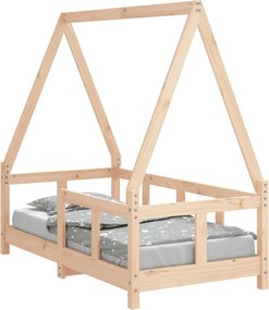 vidaXL tömör fenyőfa gyerekágykeret 70 x 140 cm