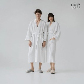 Fehér fürdőköpeny L/XL Honeycomb – Linen Tales