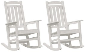 2 db-os Kertihintaszék Fehér 70x92x107.5 cm HDPE