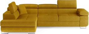 Sárga kinyitható-tárolóhelyes sarokkanapé (bal oldali-L alakú) Anton – ELTAP