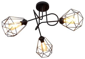 Felületre szerelhető csillár KARO 3xE27/15W/230V fekete