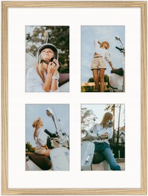 Képkeret 4 képhez 10x15 cm multikeret tölgy fotógaléria 30x40 cm Framai