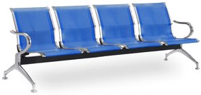 Fém pad a váróterembe REST, 4 ülés, kék