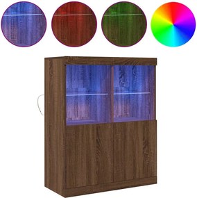 vidaXL barna tölgy színű szerelt fa tálalószekrény 81x37x100 cm