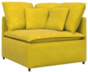 sárga moduláris kanapé sarokmodul párnákkal 100 cm
