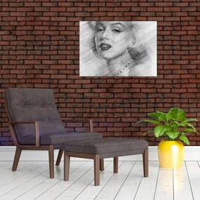 Üveg kép - Marilyn Monroe portréja (70x50 cm)