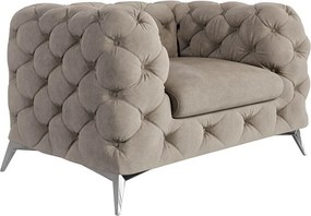 Szürkésbézs bársony fotel Chelsea – Ropez