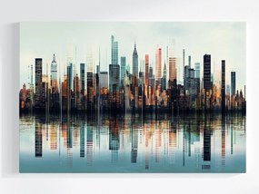 Vászonkép Canvas Grafika Város Panoráma Vonalkód Barcode 120x80