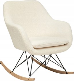 Hintaszék Fehér Poliészter Boucle Fa Lábak 65X83 CM