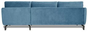 Magic kék bársony sarokkkanapé, jobb oldali - Scandic