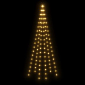 karácsonyfa zászlórúdon 108 meleg fehér LED-del 180 cm