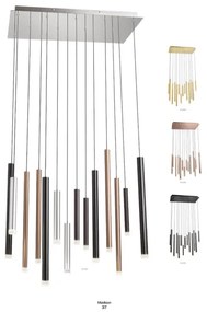 Redo 01-2055 - LED Csillár zsinóron MADISON 14xLED/4W/230V réz