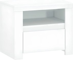 Éjjeliszekrény 1S, fehér fényes, LINDY