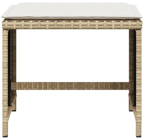 4 db bézs polyrattan kerti szék párnával 41 x 41 x 36 cm