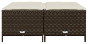 4 db barna polyrattan szék párnákkal
