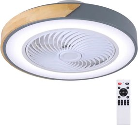 Brilagi - Dimmelhető LED ventilátoros lámpatest LED/38W/230V 50 cm szürke/tölgy + távirányító